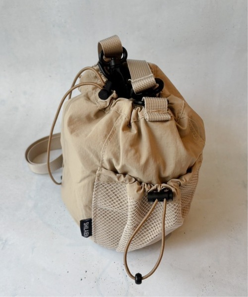 lit.Cy(リットシー)の「コロン 巾着 メッシュ ナイロン サコッシュ(ショルダーバッグ・レディース・ブラック/カーキ/ブルー/ベージュ/パープル・FREE)」の9枚目の写真