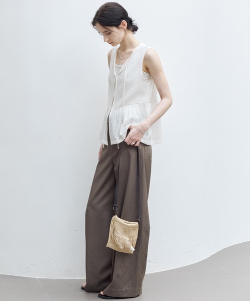 tageechita(タジチタ)の「【tageechita】ノースリーブギャザーブラウス(シャツ/ブラウス・レディース・ライトベージュ・S/M/L)」の12枚目の写真