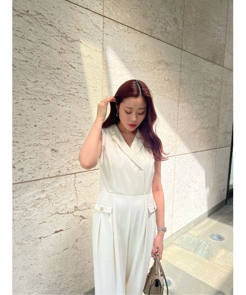 Louvre Ribbon Jumpsuit（つなぎ/オールインワン）｜Her lip to