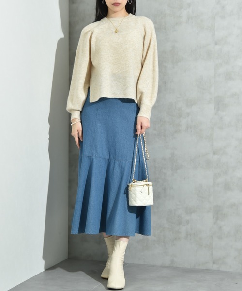 INTERPLANET（インタープラネット）の「７Ｇキャメル混クルーネックプルオーバー（ニット/セーター・レディース・ベージュ/キャメル・MEDIUM/LARGE）」の3枚目の写真