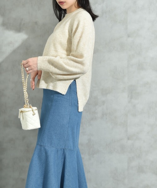 INTERPLANET（インタープラネット）の「７Ｇキャメル混クルーネックプルオーバー（ニット/セーター・レディース・ベージュ/キャメル・MEDIUM/LARGE）」の5枚目の写真