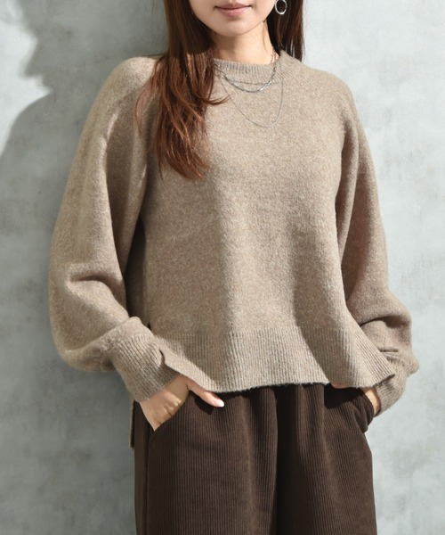 INTERPLANET（インタープラネット）の「７Ｇキャメル混クルーネックプルオーバー（ニット/セーター・レディース・ベージュ/キャメル・MEDIUM/LARGE）」の17枚目の写真