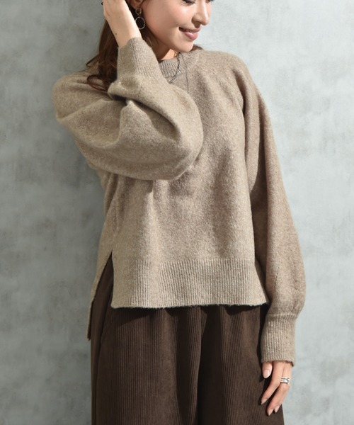 INTERPLANET（インタープラネット）の「７Ｇキャメル混クルーネックプルオーバー（ニット/セーター・レディース・ベージュ/キャメル・MEDIUM/LARGE）」の18枚目の写真