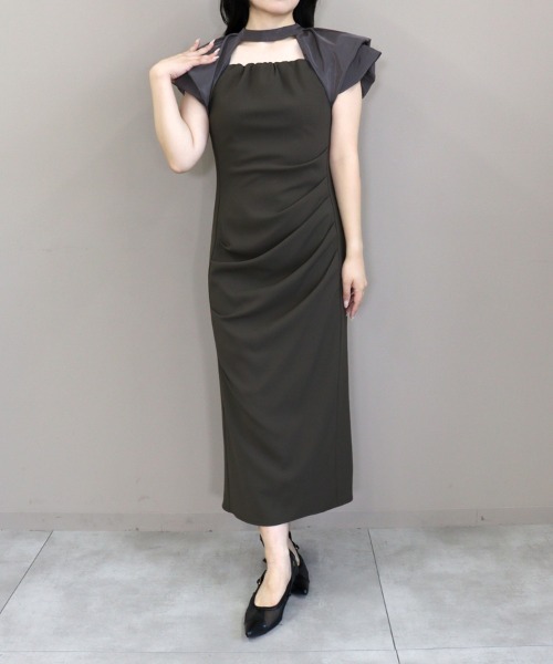 ANDRESED drape velour dress ブラックSサイズ drape velour dress | ANDRESD