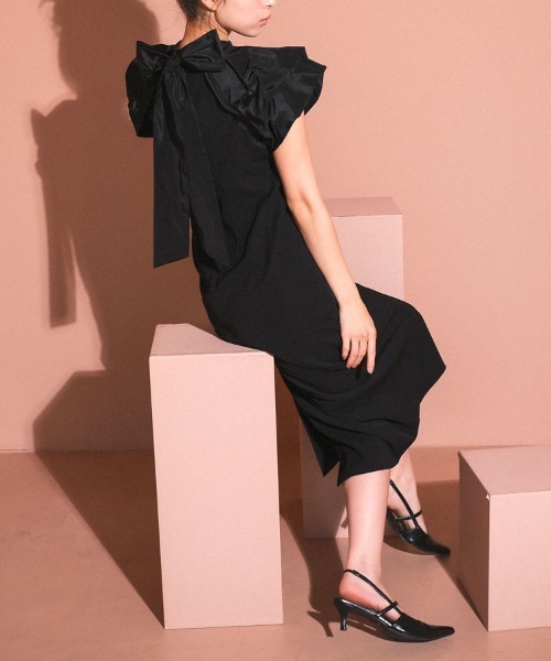 DONOBAN(ドノバン)の「【ANDRESD】drape dress パーティー 結婚式 お呼ばれ 同窓会(ドレス・レディース・ブラック/チャコール/グリーン系その他・S/M/L)」の5枚目の写真