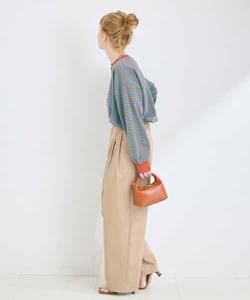 B.C STOCK（ベーセーストック）の「《追加4》【WEB限定】ウォッシャブル / ボーダーロンTEE（Tシャツ/カットソー・レディース・ブルー/ピンク/パープル・FREE）」の6枚目の写真