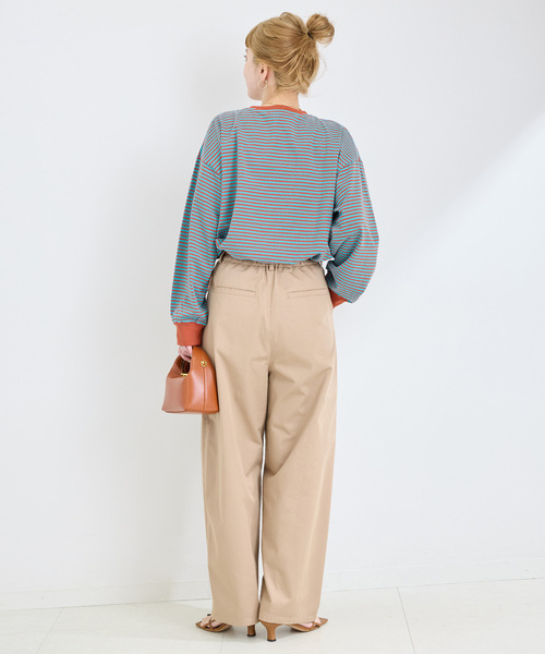 B.C STOCK（ベーセーストック）の「《追加4》【WEB限定】ウォッシャブル / ボーダーロンTEE（Tシャツ/カットソー・レディース・ブルー/ピンク/パープル・FREE）」の7枚目の写真