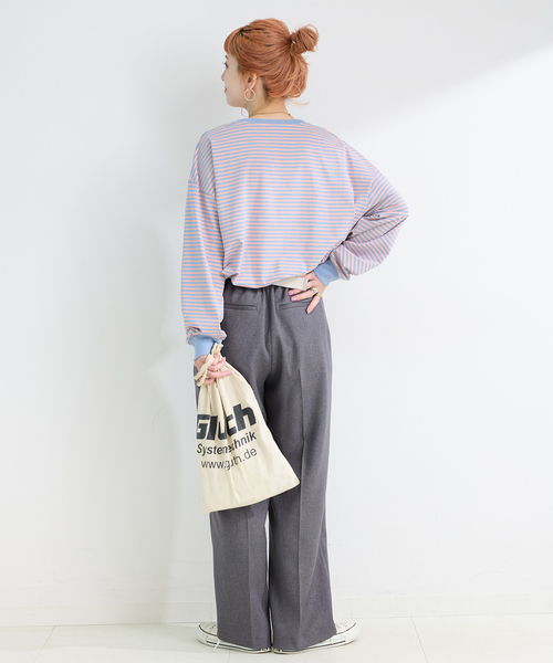 B.C STOCK（ベーセーストック）の「《追加4》【WEB限定】ウォッシャブル / ボーダーロンTEE（Tシャツ/カットソー・レディース・ブルー/ピンク/パープル・FREE）」の21枚目の写真