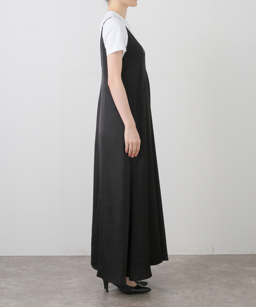 ☆GREENBUTTER☆ SILKY SIDE POCKET DRESS GREEN BUTTER SILKY SAIDE POCKET DRESS：ワンピース