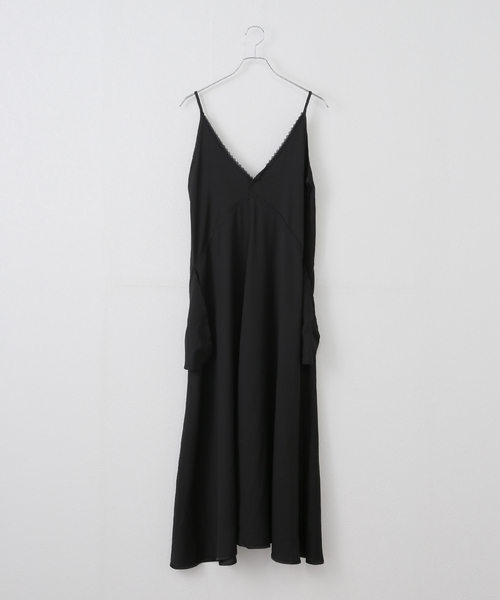 ☆GREENBUTTER☆ SILKY SIDE POCKET DRESS GREEN BUTTER SILKY SAIDE POCKET DRESS：ワンピース