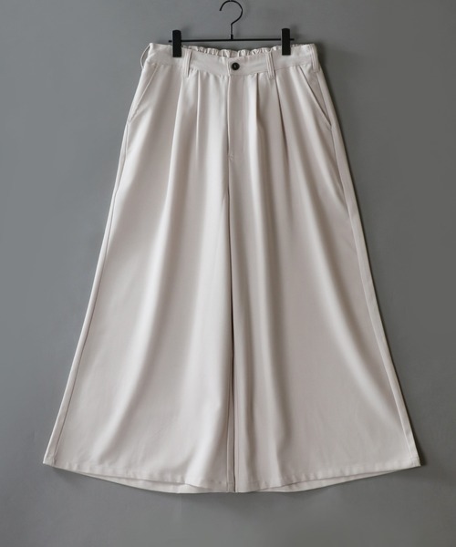 SITRY(シトリー)の「2026SS新柄追加 SITRY 2Tuck Drape Wide Skirt Pants/別注 2タック ドレープ スカートパンツ ワイドパンツ スラックス 袴パンツ レディース メンズ(スラックス・メンズ・ホワイト/ブラック/チャコール/アイボリー/ブラウン/ブラック系その他2/ブラック系その他・M/L/S)」の9枚目の写真