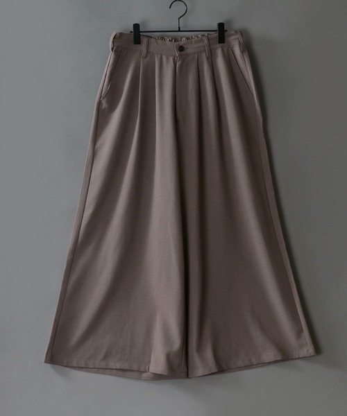 SITRY(シトリー)の「2026SS新柄追加 SITRY 2Tuck Drape Wide Skirt Pants/別注 2タック ドレープ スカートパンツ ワイドパンツ スラックス 袴パンツ レディース メンズ(スラックス・メンズ・ホワイト/ブラック/チャコール/アイボリー/ブラウン/ブラック系その他2/ブラック系その他・M/L/S)」の12枚目の写真