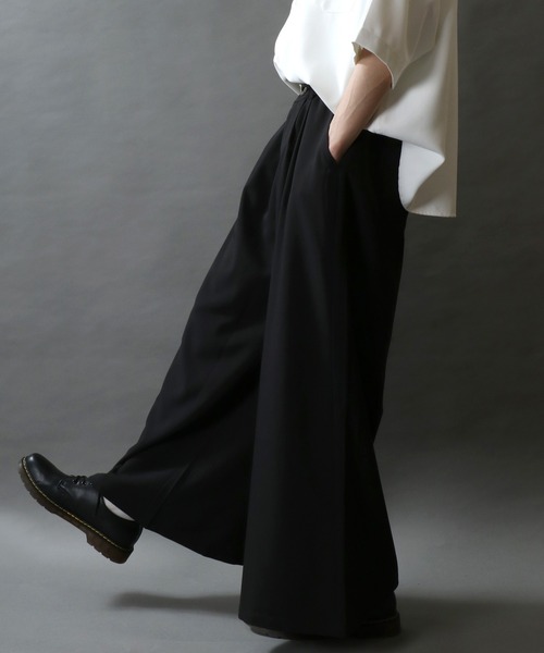 2Tuck Drape Wide Skirt Pants/別注 2タック ドレープ スカート