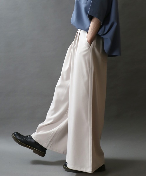 2Tuck Drape Wide Skirt Pants/別注 2タック ドレープ スカート