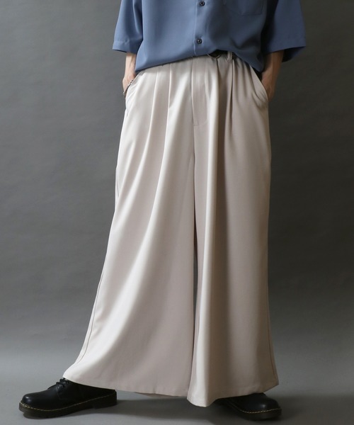2Tuck Drape Wide Skirt Pants/別注 2タック ドレープ スカート
