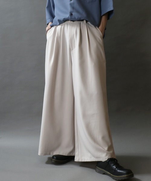 2Tuck Drape Wide Skirt Pants/別注 2タック ドレープ スカート