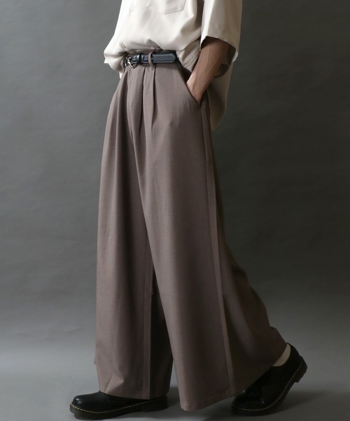 00s~ 2タック スラックス 袴パンツ ショーツ ドレープ モードロック セール】2Tuck Drape Wide Skirt Pants/別注 2タック ドレープ