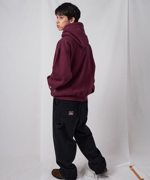 BEN DAVIS（ベンデイビス）の「【BEN DAVIS（ベンデイビス）】HEAVY SWEAT HOODIE / パーカー 刺繍 裏起毛 ヘビーウエイト フーディー ワンポイント（パーカー・メンズ・ブルーグレー/ブラック/バーガンディー/アッシュグレー/モカ・X-LARGE/LARGE/MEDIUM）」の15枚目の写真