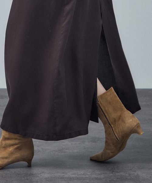 SALON adam et rope'（サロン アダム エ ロペ）の「【W S（ドゥーブル）】ポインテッドトゥ レザーヒールショートブーツ（ブーツ・レディース・ブラック/キャメル・23/24/25/36/37/38）」の8枚目の写真