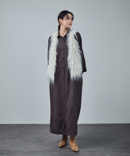 SALON adam et rope'（サロン アダム エ ロペ）の「【W S（ドゥーブル）】ポインテッドトゥ レザーヒールショートブーツ（ブーツ・レディース・ブラック/キャメル・23/24/25/36/37/38）」の5枚目の写真