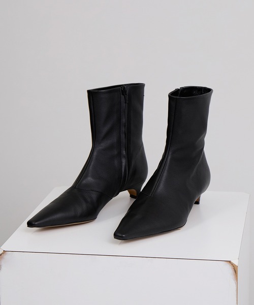 SALON adam et rope'（サロン アダム エ ロペ）の「【W S（ドゥーブル）】ポインテッドトゥ レザーヒールショートブーツ（ブーツ・レディース・ブラック/キャメル・23/24/25/36/37/38）」の22枚目の写真