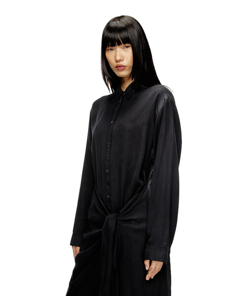 DIESEL（ディーゼル）の「ウィメンズ シャツドレス D-ILETTA-R1（シャツワンピース・レディース・ライトブルー/ブラック・40/38/36/42）」の6枚目の写真
