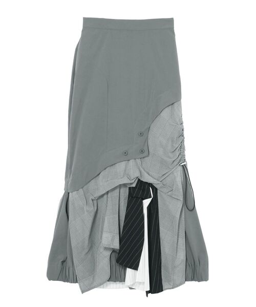 UN3D.（アンスリード）の「PATTERN MIX SHIRT SK / パターンミックスシャツスカート（スカート・レディース・ブラック/その他1/グレー・38/36）」の13枚目の写真