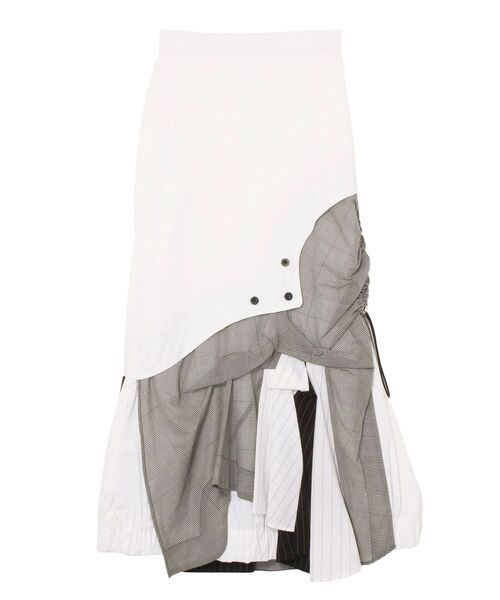 UN3D.（アンスリード）の「PATTERN MIX SHIRT SK / パターンミックスシャツスカート（スカート・レディース・ブラック/その他1/グレー・38/36）」の12枚目の写真