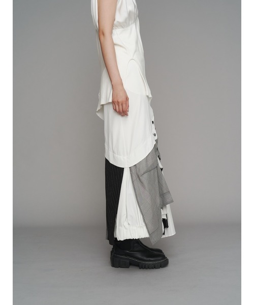 UN3D.（アンスリード）の「PATTERN MIX SHIRT SK / パターンミックスシャツスカート（スカート・レディース・ブラック/その他1/グレー・38/36）」の5枚目の写真