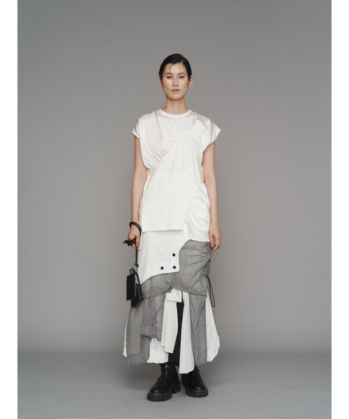 UN3D.（アンスリード）の「PATTERN MIX SHIRT SK / パターンミックスシャツスカート（スカート・レディース・ブラック/その他1/グレー・38/36）」の7枚目の写真