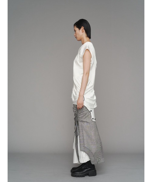 UN3D.（アンスリード）の「PATTERN MIX SHIRT SK / パターンミックスシャツスカート（スカート・レディース・ブラック/その他1/グレー・38/36）」の8枚目の写真