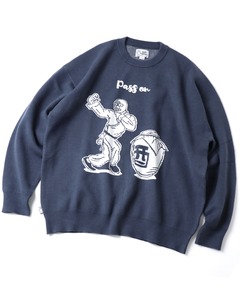 ジャガードニット Pass on クルーネック