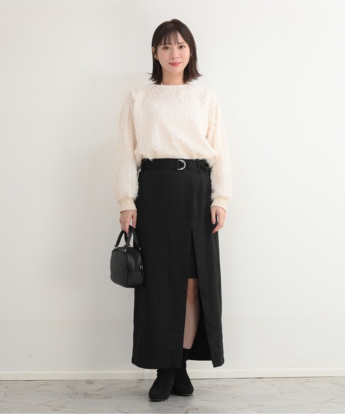 ZOZOMARKET（ゾゾマーケット）の「ZOZOMARKET by Aimeri-レイヤードラップスカート（スカート・レディース・ブラック/ベージュ/グレー・マルチサイズ）」の4枚目の写真