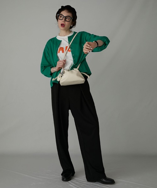 BONLECILL Marche(ボンルシールマルシェ)の「【BONLECILL Marche】《マチあり》巾着バッグ/ショルダーバッグ(ショルダーバッグ・レディース・アイボリー/ブラック/レッド・FREE)」の11枚目の写真