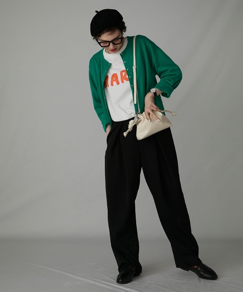 BONLECILL Marche(ボンルシールマルシェ)の「【BONLECILL Marche】《マチあり》巾着バッグ/ショルダーバッグ(ショルダーバッグ・レディース・アイボリー/ブラック/レッド・FREE)」の12枚目の写真