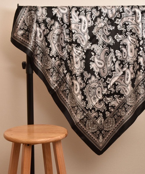 resonance】ペイズリー柄 ヴィンテージデザイン シルクタッチ 大判