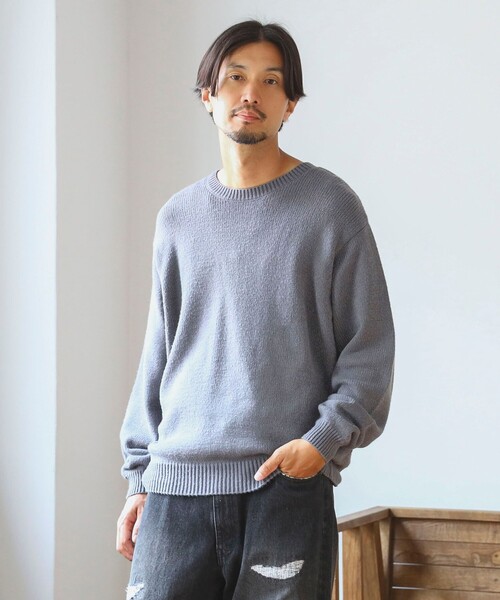 セール】ambiance / 3ゲージ リフレクター クルーネック ニット