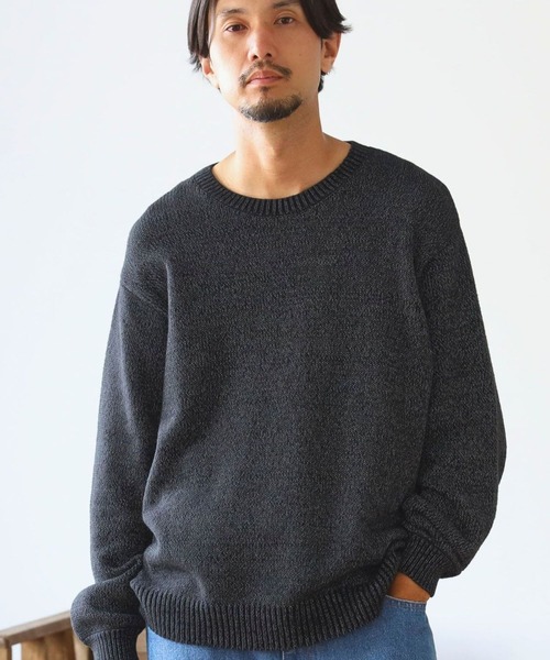 B:MING by BEAMS(ビーミングバイビームス)の「ambiance / 3ゲージ リフレクター クルーネック ニット(ユニセックス)(ニット/セーター・メンズ・グレー/ブラック・S/M/L/XL)」の2枚目の写真