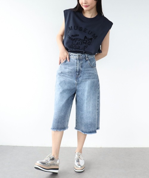 Three Four Time（ｽﾘｰﾌｫｰﾀｲﾑ）の「ネコトラフロッキープリントプルオーバー（Tシャツ/カットソー・レディース・グレー/ネイビー・FREE）」の15枚目の写真