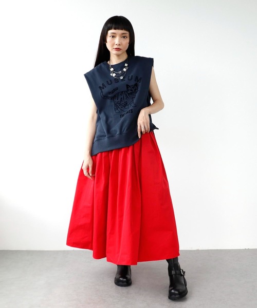 Three Four Time（ｽﾘｰﾌｫｰﾀｲﾑ）の「ネコトラフロッキープリントプルオーバー（Tシャツ/カットソー・レディース・グレー/ネイビー・FREE）」の11枚目の写真