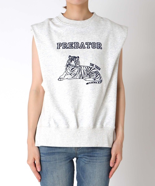 Three Four Time（ｽﾘｰﾌｫｰﾀｲﾑ）の「ネコトラフロッキープリントプルオーバー（Tシャツ/カットソー・レディース・グレー/ネイビー・FREE）」の16枚目の写真