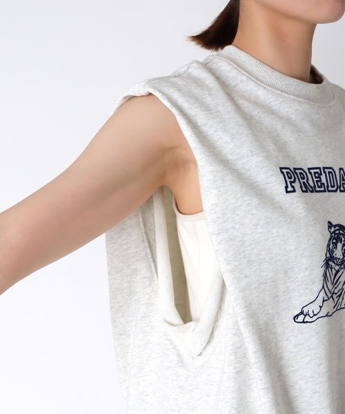 Three Four Time（ｽﾘｰﾌｫｰﾀｲﾑ）の「ネコトラフロッキープリントプルオーバー（Tシャツ/カットソー・レディース・グレー/ネイビー・FREE）」の22枚目の写真