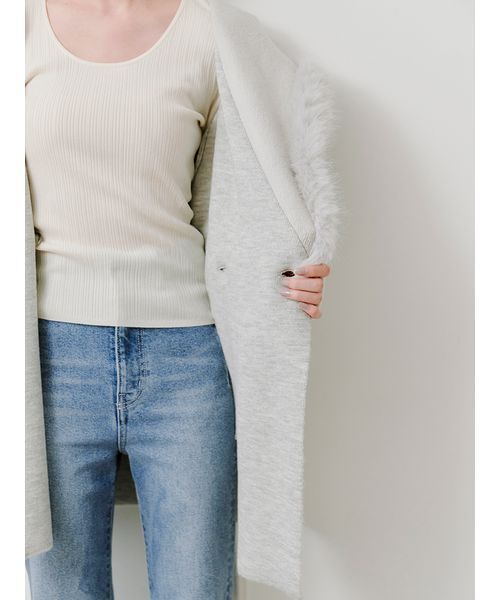 セール】ファーフードニットコート（その他アウター）｜SNIDEL