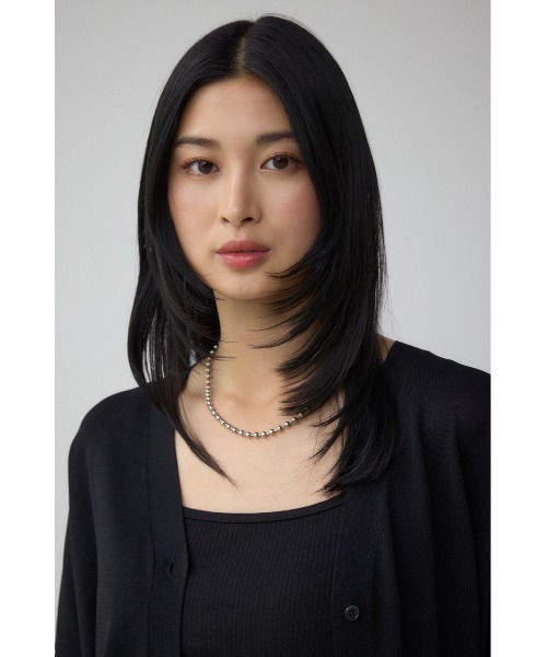 AZUL by moussy(アズールバイマウジー)の「C/T冷感 ニットカーディガン(カーディガン/ボレロ・レディース・ダークベージュ/ブラック/ダークグリーン・FREE)」の4枚目の写真