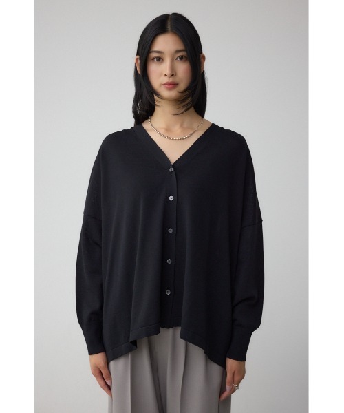 AZUL by moussy(アズールバイマウジー)の「C/T冷感 ニットカーディガン(カーディガン/ボレロ・レディース・ダークベージュ/ブラック/ダークグリーン・FREE)」の7枚目の写真