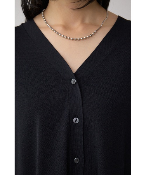 AZUL by moussy(アズールバイマウジー)の「C/T冷感 ニットカーディガン(カーディガン/ボレロ・レディース・ダークベージュ/ブラック/ダークグリーン・FREE)」の10枚目の写真