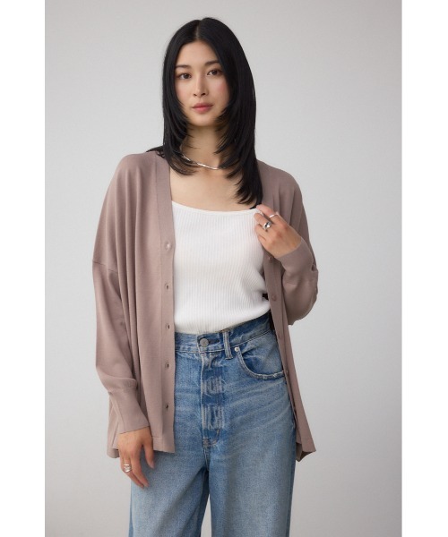 AZUL by moussy(アズールバイマウジー)の「C/T冷感 ニットカーディガン(カーディガン/ボレロ・レディース・ダークベージュ/ブラック/ダークグリーン・FREE)」の15枚目の写真