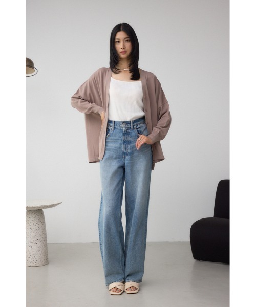 AZUL by moussy(アズールバイマウジー)の「C/T冷感 ニットカーディガン(カーディガン/ボレロ・レディース・ダークベージュ/ブラック/ダークグリーン・FREE)」の16枚目の写真