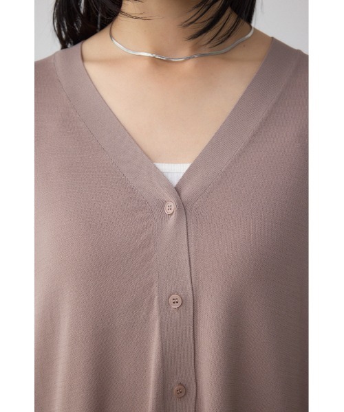 AZUL by moussy(アズールバイマウジー)の「C/T冷感 ニットカーディガン(カーディガン/ボレロ・レディース・ダークベージュ/ブラック/ダークグリーン・FREE)」の20枚目の写真