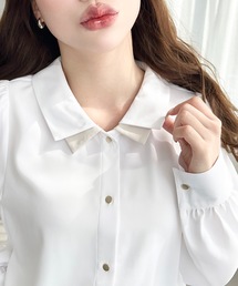 シフォン」に該当するシャツ/ブラウス（ホワイト/白色系）ファッション